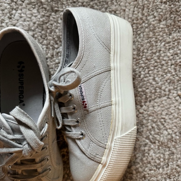 Superga grey platform sneakers size 37/ 7 - Picture 4 of 8